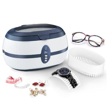 Ультразвуковий очищувач 600мл для окулярів, ювелірних виробів, годинників та зубних протезів (40000 Гц)