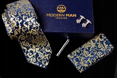 Набір аксесуарів Modern Man: метелик, краватка, кишенкова хустка та затички для манжетів, багатоколірний