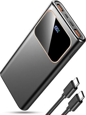 Power Bank 10000mAh з LED-дисплеєм, 22.5W PD3.0/QC4.0, USB-C, чорний