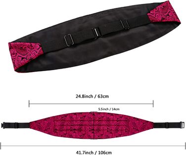 Комплект краватка-метелик та нагрудна хустинка Alizeal Paisley (Чорний + Фуксія)