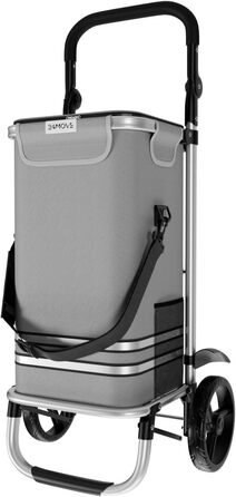 Тролей для покупок 24MOVE® Vehlo: складаний, 55л, з відділенням для охолодження, 3в1 (сумка, візок, сак-воза), до 30кг, сірий