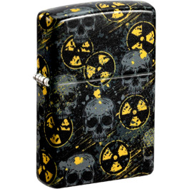 Бензинова запальничка Zippo Nuclear Skulls 540, кольорова, вітростійка, багаторазова, подарункова коробка, оригінал США