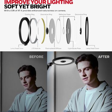 Лампа настільна Honeywell H6 Sunturalux з LED, регулюванням яскравості, таймером та сенсорним керуванням (чорна)