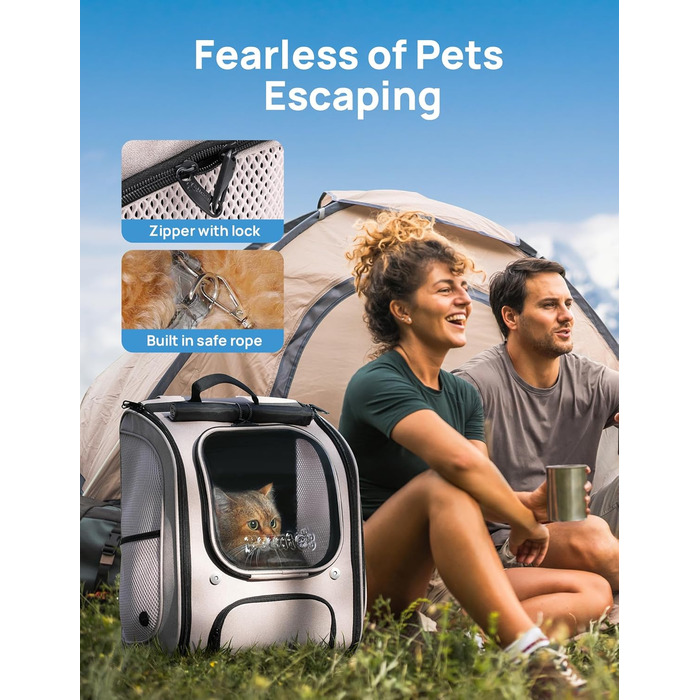 Плед-рюкзак для кота Pecute з сіткою, дихаючий та легкий, 42x32x26 см, хакі