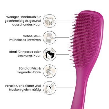 Тізер Tangle Teezer Ultimate Detangler – Щітка для розчісування мокрого та сухого волосся. Розплутує всі типи волосся, зменшує ламкість та видаляє ковтуни. Чорний (Electric Raspberry)