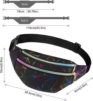 Спортивна поясна сумка Flintronic: світловідбиваюча, водонепроникна, з відділенням для карт. Ідеальна для подорожей, піших прогулянок, велоспорту та активного відпочинку. Комплект 2 шт (чорний + сріблястий)