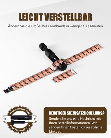 Масивне браслет на зап'ястя для чоловіків Jecanori з міді, регульований розмір, магнітний браслет з 3500 Гаус, подарункова коробка