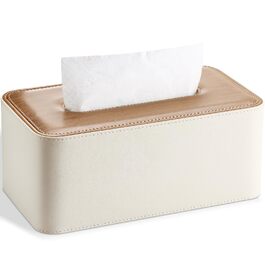 Стильна коробка для серветок з PU шкіри KingFOM - для офісу, авто, дому (C-Бежевий)