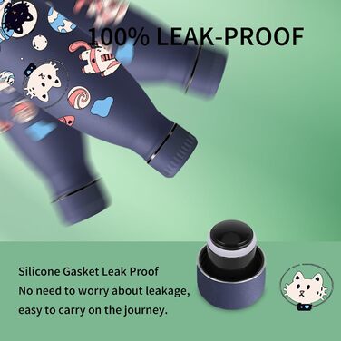 Термос Vikaster 500 мл, термофляга з нержавіючої сталі, без BPA, не протікає, багаторазовий. Ідеально для велосипеда, кемпінгу, йоги, спортзалу, фітнесу, школи, подорожей, активного відпочинку