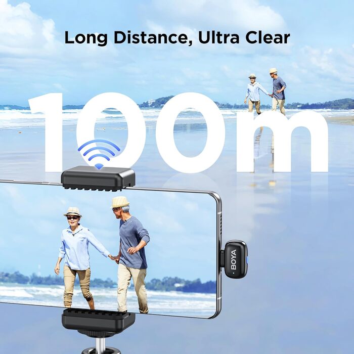 BOYA Mini 2: Бездротовий мікрофон-лавал'єр USB-C для iPhone/Android, 48kHz/24Bit, для Vlogging та TikTok