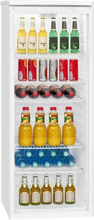 Холодильник для напоїв Bomann® з дверцятами зі скла | Об'єм 245 л, 5 ґратчастих полиць | Автоматична система розморожування, плавне регулювання температури | KSG 7289 білий *Модель 2024* (Виставковий зразки)