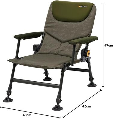 Крісло рибальське Prologic Inspire Lite-Pro Recliner з підлокітниками, крісло для риболовлі, кемпінгове крісло