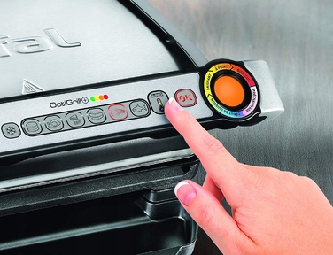 Електричний контактний гриль Tefal OptiGrill GC705D16, сріблястий/сірий, 2000 Вт