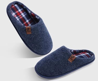 Тапочки чоловічі COFACE з фетру, теплі та зручні, з антиковзкою гумовою підошвою, розмір 40-49, темно-синій