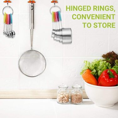 Набір мірних ложок Xingxinrong з нержавіючої сталі (5 мірних ложок + 1 ложка) з силіконовою ручкою, з гравіюванням шкали (US та міжнародна), придатний для миття в посудомийній машині, для приготування та випічки, кухонний аксесуар