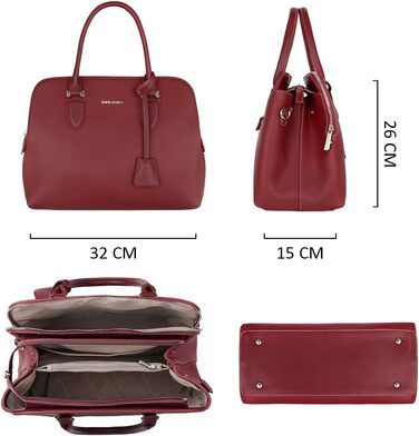 Сумка жіноча David Jones елегантна Tote Bag (шопер) з PU шкіри, бордова. Сумка через плече, багато відділень, для роботи та повсякдення