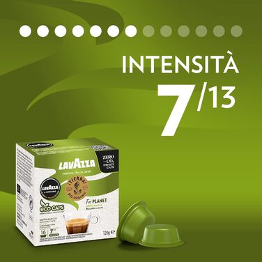 Lavazza, A Modo Mio Tiny Eco Green Coffee Machine with 64 assorted capsules, espresso machine made from recycled plastic, 1450 W, 220-240 V, 50/60 Hz, 0.6 Liter