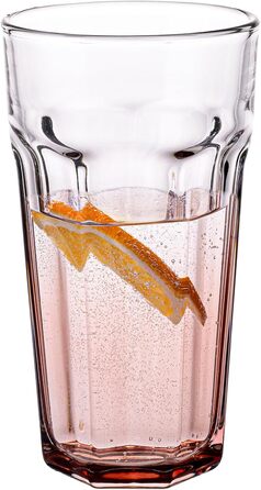 Cocktail Glasses, Large Drinking Glasses, Cuba Libre Glasses | 700 ml | Set of 6 | Cocktail Highball Water Glasses Set XXL Tumblers Retro Design | GIGI Collection | WATERCOLOR OMBRE - Hand Wash
