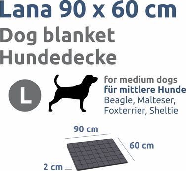 Килимок для собак your GEAR Lana, 90 x 60 см, бавовна Oeko-TEX, м'який, міцний, придатний для прання, для дому та вулиці