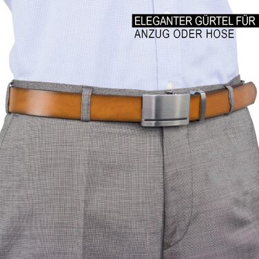 Чоловічий шкіряний ремінь Lindenmann Automatik, колір коньяк, розмір 105/120 см