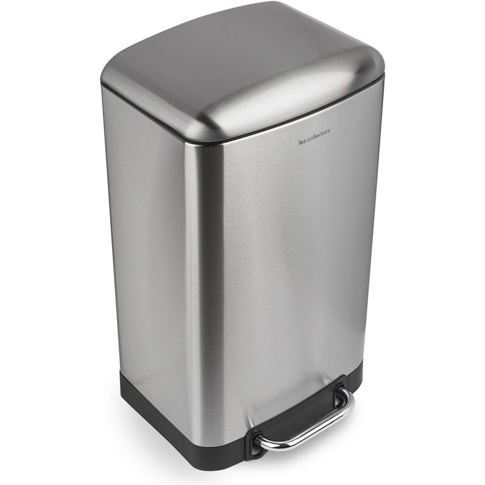 Відро для сміття Les Collecteurs Küchen N°712, 30 л, нержавіюча сталь, знімний внутрішній відро, дизайн, міцне, тихий закриття кришки