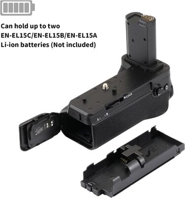 Набір акумуляторів FOTGA для Nikon Z6 III та Z5 II з вертикальним захопленням, сумісний з MB-N14, підтримує 2 EN-EL15C