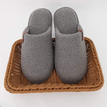 Чоловічі халапи-шльопанці для дому ofoot з м'яким флісом, з пам'яттю, не слизькі, сірі (39/40 EU)