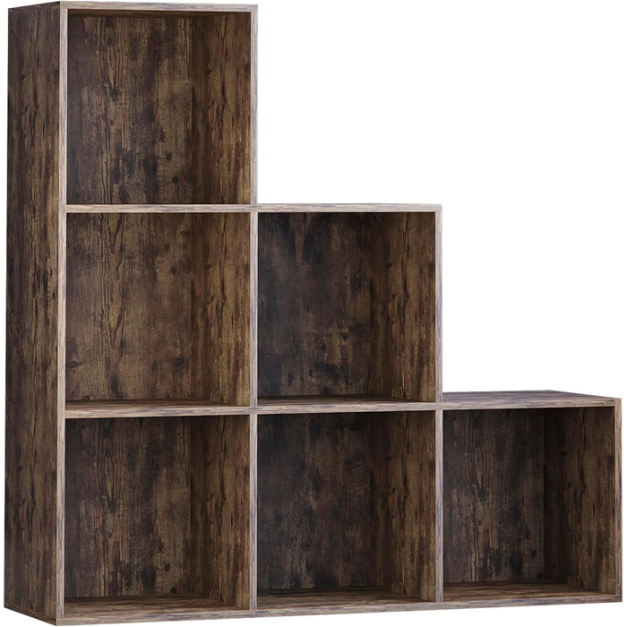 Стелаж для зберігання Vida Designs Durham, 6 кубів, темне дерево, книжкова полиця для вітальні