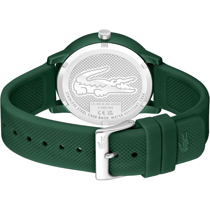Годинник чоловічий Lacoste 12.12 Move Analog кварцовий з силіконовим ремінцем (Хакі)