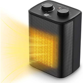 Електричний обігрівач Aeco EcoHeat Boost 58 см з дистанційним керуванням, 2000 Вт, LED ECO-режим, таймер 24 год, 4 режими, тиха керамічна панель, термостат, захист від перегріву та перекидання, осциляція