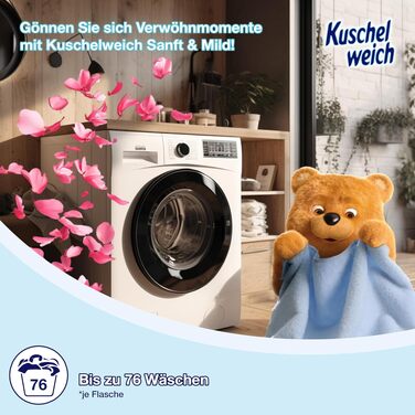 Кондиціонер для білизни Kuschelweich Sanft & Mild, гіпоалергенний, без мікропластику, 6 x 2 л (на 456 прань)