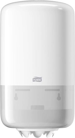Tork 558000 Mini Roll Dispenser for M1 Wipes in Elevation Design / Wipe Dispenser for hygienic single-sheet dispensing in White, (W x H x D) 174 x 321 x 165 mm