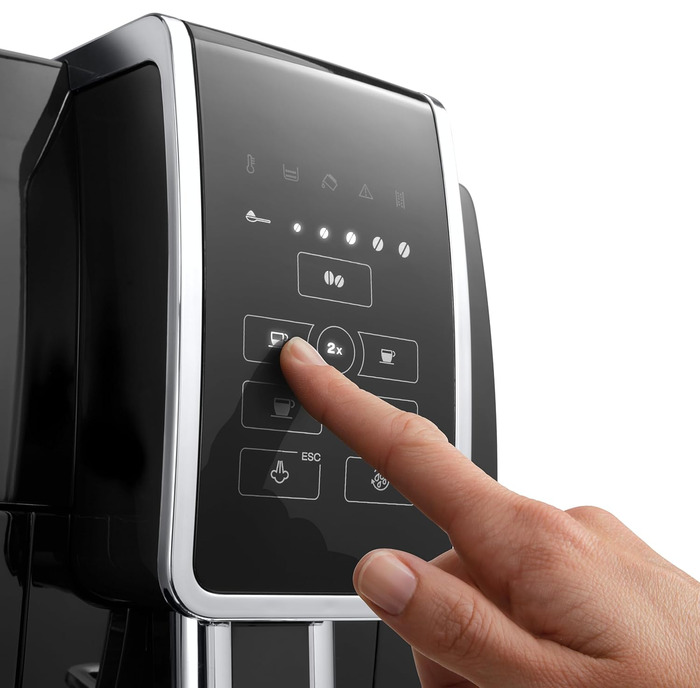 Кавомашина De'Longhi Dinamica ECAM 350.15.B: автоматична з капучинатором, чорна