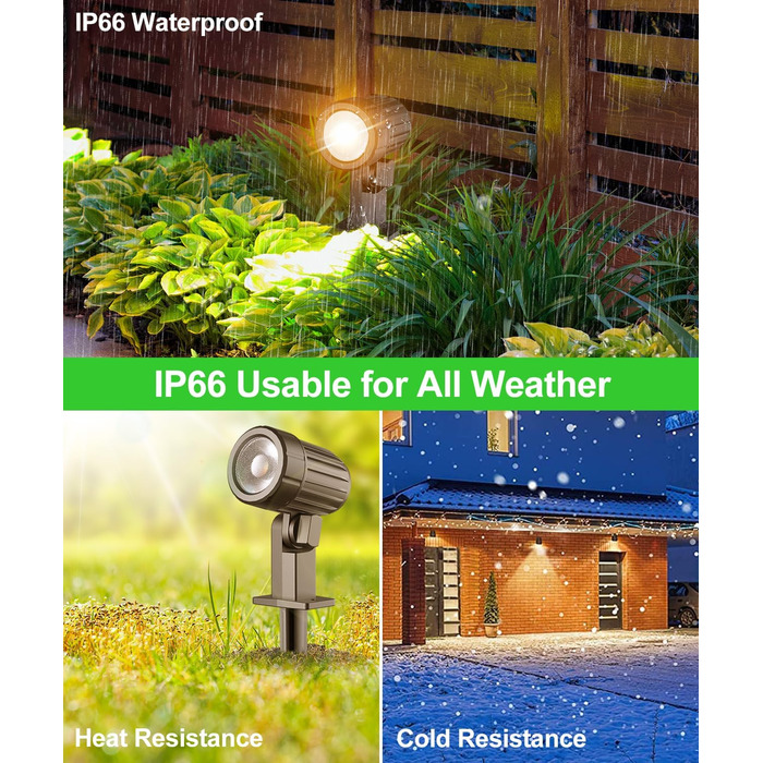 CLY Solar Lamps for Outdoors, Solar Spotlights Garden Light with Remote Control IP66 Waterproof 10 Colors 30 Dynamic Modes Timer Garden Lighting for Gardens Path Christmas Decoration 6 Pieces (Warm White/Natural/Cold White, 6 Pieces)