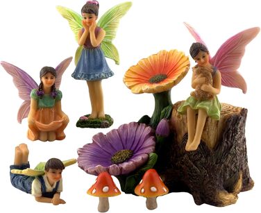 PRETMANN's Garden Fairies – 7-piece set of little fairies and accessories – Colorful supplies