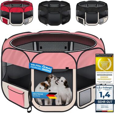 Вольєр для цуценят All Pets United® XXL: вольєр для собак, котів, кроликів та дрібних тварин (рожевий)