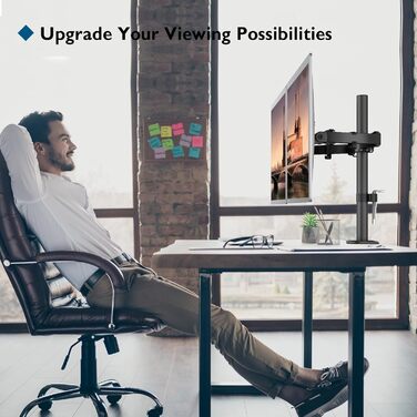 Підставка для монітора BONTEC для 2 моніторів 13-27 дюймів (плоскі та вигнуті), регульована по висоті, нахил, поворот, оберт, чорний, VESA 75x75/100x100, 10 кг/arm