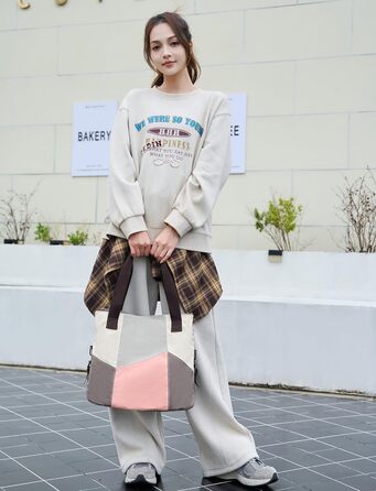 Сумка жіноча Canvas через плече Hobo великої місткості, рожева - для школи, шопінгу, повсякденного використання