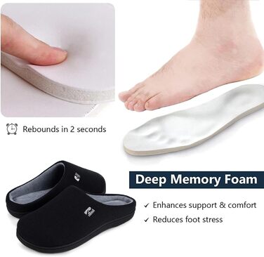 Чоловічі халапи RockDove Original з двокольоровою підошвою з memory foam, 49.5 EU, чорний та сірий