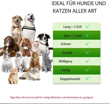 Щітка для собак і котів - самоочисна, легка в очищенні, зменшує випадання шерсті, видаляє волосся, для тварин з довгим та коротким хутром, зелена
