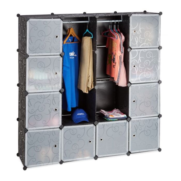 Relaxdays Clothes Cabinet Modular System with 12 Compartments
