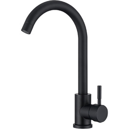Кран кухонний HOMELODY чорного кольору, 360° поворотний, з високим виливом, з нержавіючої сталі, одноlever, G3/8 з'єднання