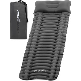 Спальні килимки та спальні мішки SereneLife – водонепроникні та міцні, для кемпінгу, трекінгу та відпочинку на природі (сірий)