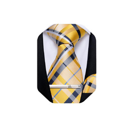 Краватка DiBanGu з шовку, візерунок пає, квітковий принт, комплект: краватка, нагрудна хустинка, краваткова застібка, манжетні кнопки, класичний стиль для весілля та свят