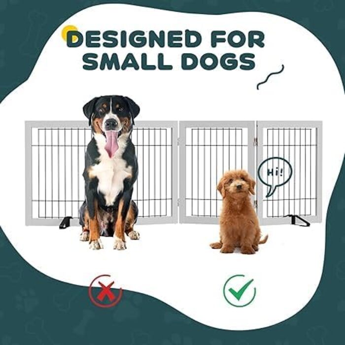 Бамбукове перегородка для тварин Semiocthome з 2 стійками, 61 см, 2 панелі. Безпечний загороджувальний забір для собак та котів, для дому та сходів.