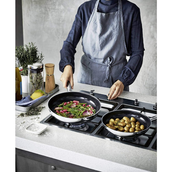 WMF Durado Induction Nonstick Fry Pan - 28cm Cromargan Stainless Steel with Ceramic Coating, Oven-Safe