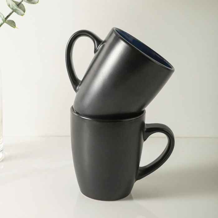 Набір посуду Stone Lain Albie Steinzeug 16 шт. (32 шт. на 8 осіб) – сучасний сервіз, рожевий, синій, чорний