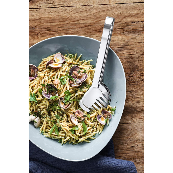 WMF Bistro Noodle Tongs 23 cm, polished Cromargan stainless steel, ideal for salad or serving vegetables, dishwasher-safe