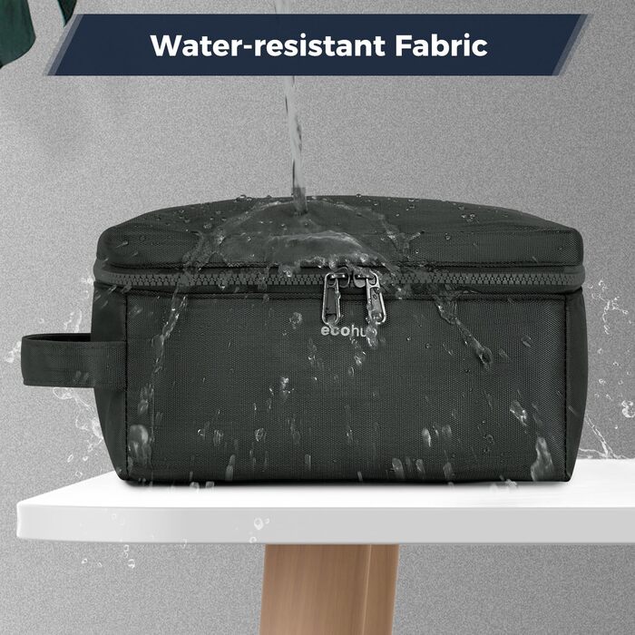 Чоловіча дорожня косметичка ECOHUB Kuturbeute, водонепроникна, з відділенням для мокрого/сухого, армійного кольору (L)