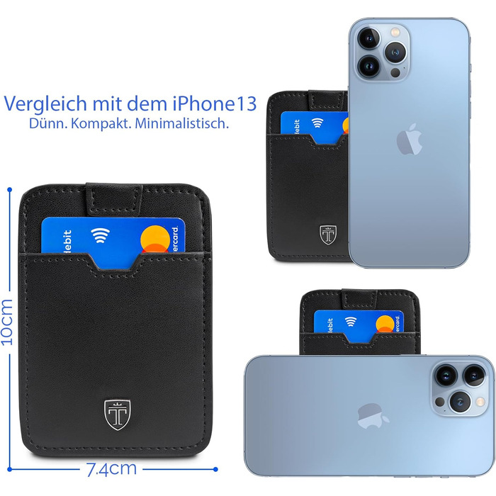 Слимок гаманець-картхолдер TRAVANDO Dallas для чоловіків, RFID захист, на 12 карт, чорний